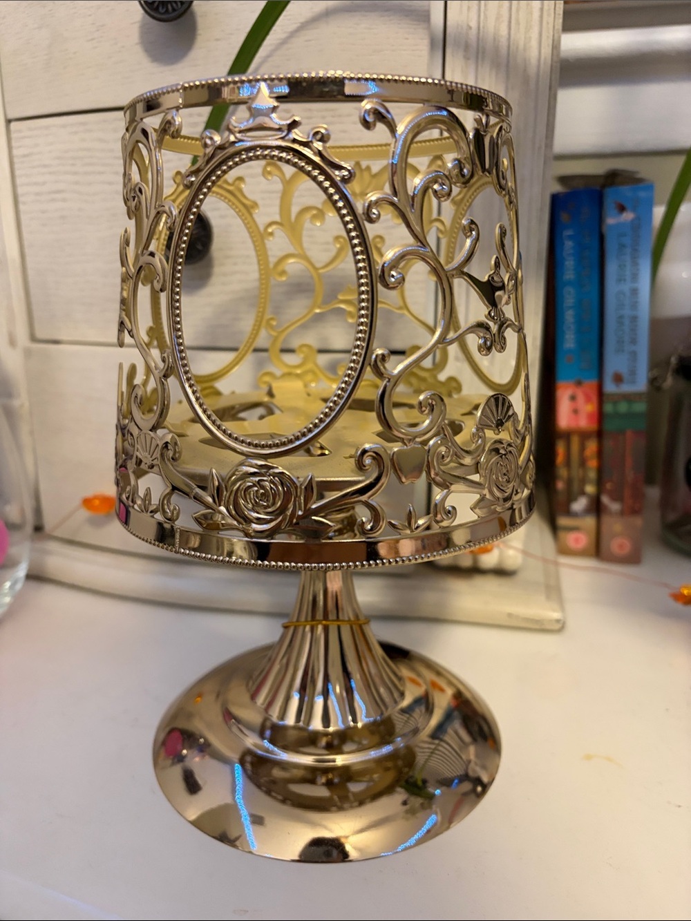 Bath & Body Works Gold Disney Princess Pedestal Candle Holder